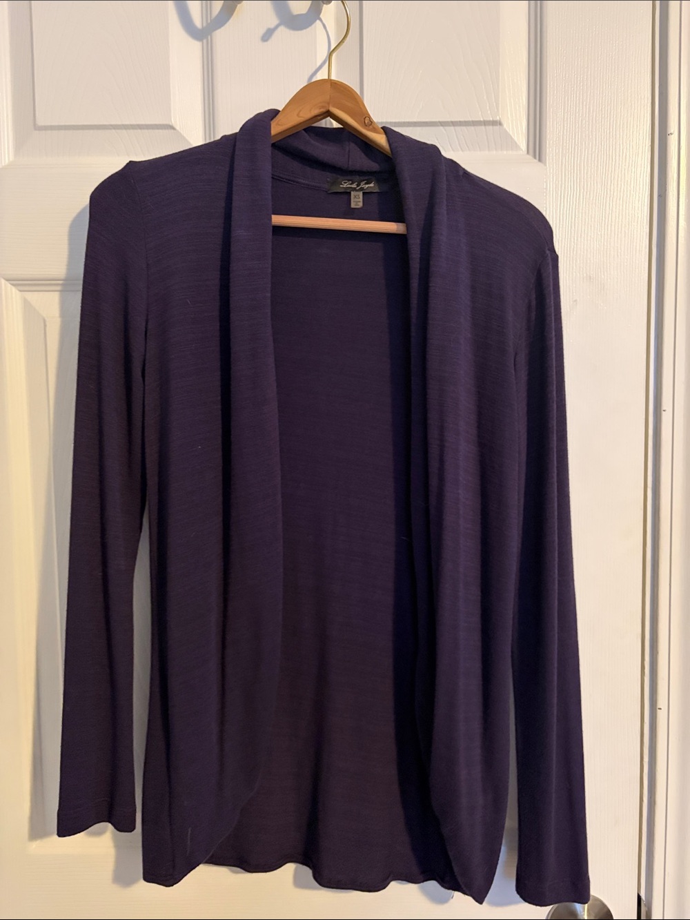 Laila Jayde Open-Front Cardigan Sweater - Purple